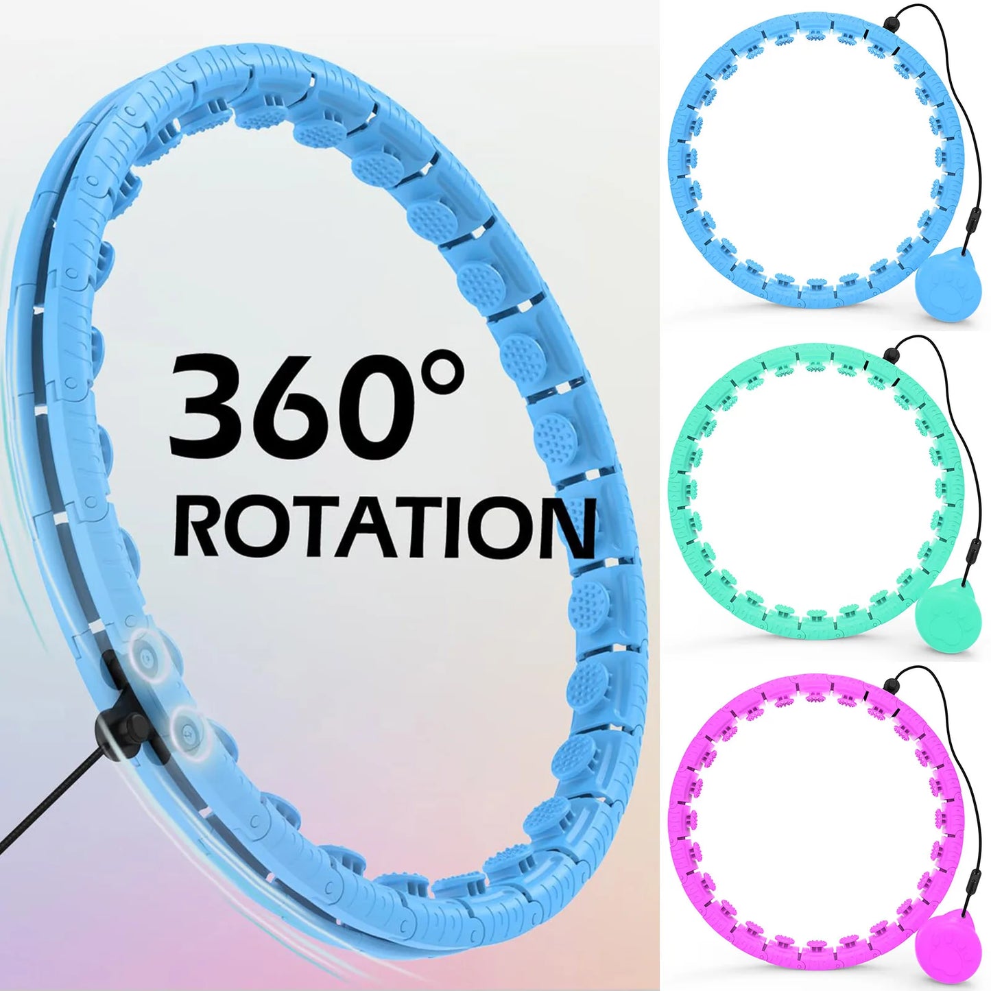 Weighted Hula Circle with 26 Links – Lightweight Ergonomic Fitness Hoop for Men & Women